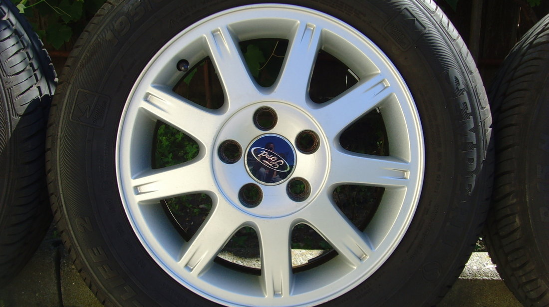 Jante aliaj 5x108 pe 15 originale Ford Focus 2,C-Max,TransitConect +anvelope vara ca noi 195/65 R15