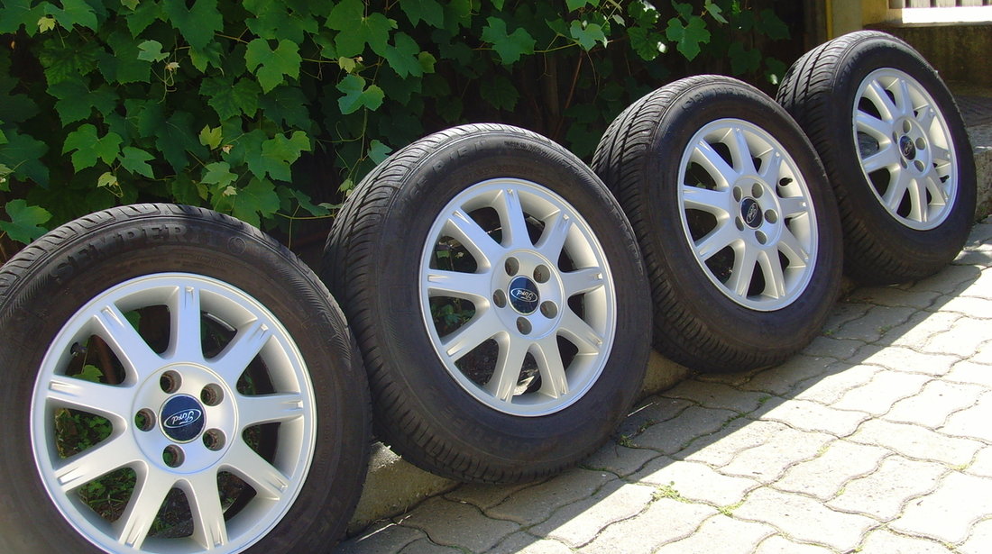 Jante aliaj 5x108 pe 15 originale Ford Focus 2,C-Max,TransitConect +anvelope vara ca noi 195/65 R15