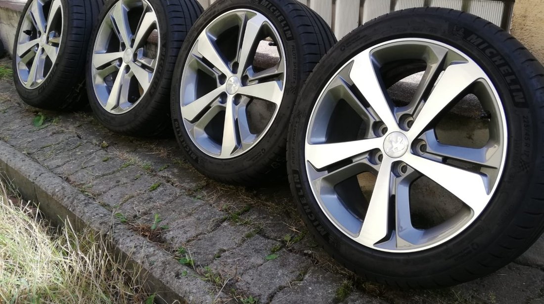 Jante aliaj 5x108 pe 17 orig.Peugeot(308)+anvelope 225/45 R17 Michelin