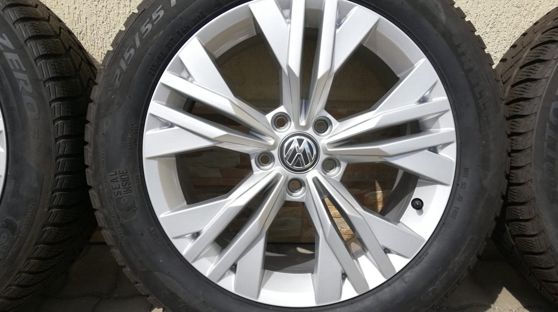 Jante aliaj 5x112 originale VW Passat B8,Alltrack,Arteon,cu 215/55 R17 Pirelli iarna