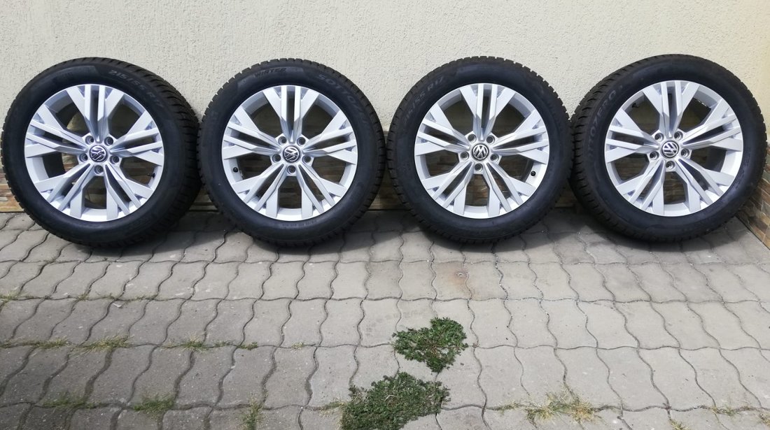 Jante aliaj 5x112 originale VW Passat B8,Alltrack,Arteon,cu 215/55 R17 Pirelli iarna