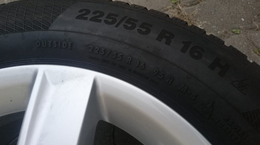 Jante aliaj 5x112 pe 16 originale Audi A4 B8 cu 225/55 R16 Continental de iarna ca noi