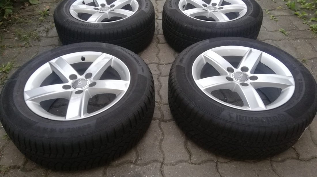 Jante aliaj 5x112 pe 16 originale Audi A4 B8 cu 225/55 R16 Continental de iarna ca noi