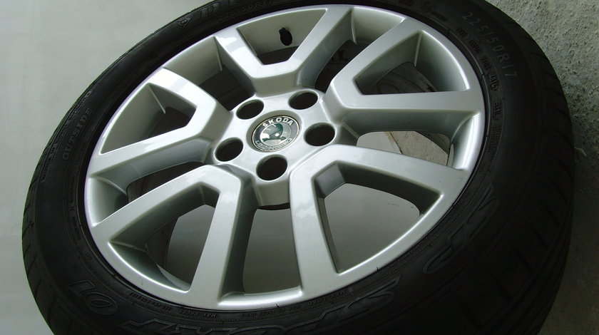 Jante aliaj 5x112 pe 17 orig.Skoda Yetti,(Octavia 2,Octavia 3,Superb)/Anvelope vara 225/50R17 Dunlop