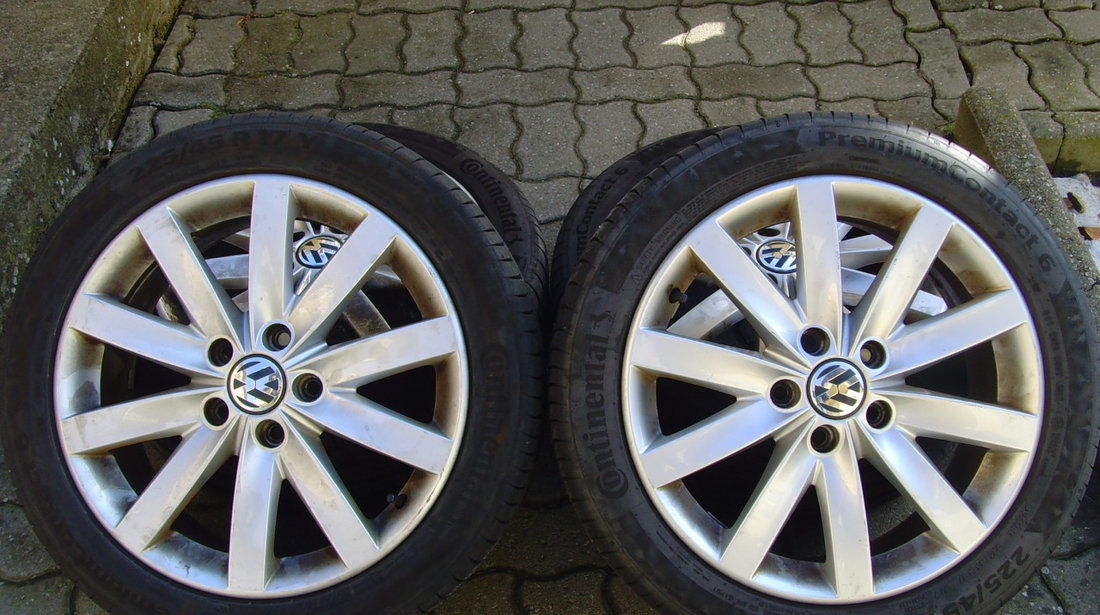 Jante aliaj 5x112 pe 17 orig.VW Golf 6,Golf 5,Golf 7,Jetta,Touran,etc/c.vara 225/45R17 Conti PC6