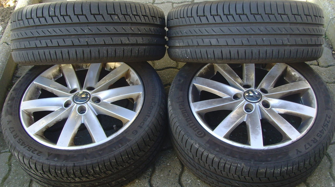 Jante aliaj 5x112 pe 17 orig.VW Golf 6,Golf 5,Golf 7,Jetta,Touran,etc/c.vara 225/45R17 Conti PC6