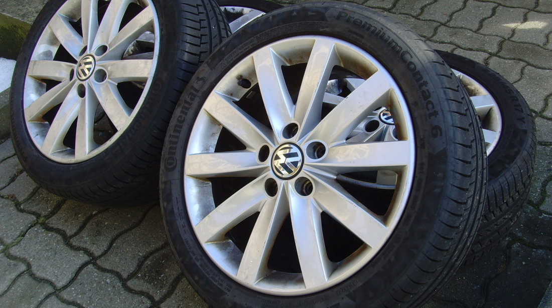 Jante aliaj 5x112 pe 17 orig.VW Golf 6,Golf 5,Golf 7,Jetta,Touran,etc/c.vara 225/45R17 Conti PC6