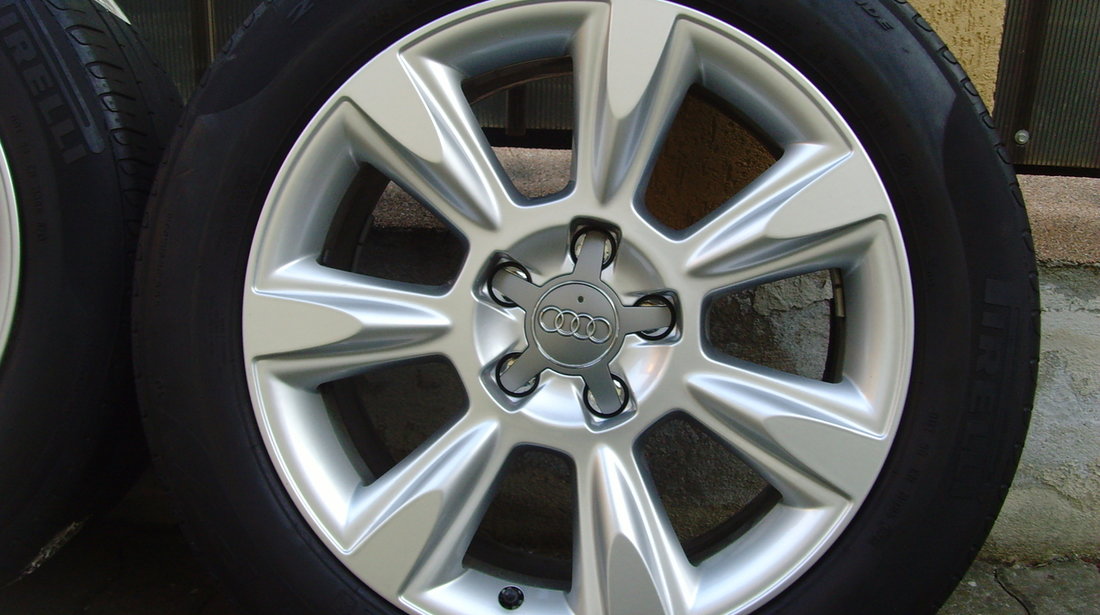 Jante aliaj 5x112 pe 17 originale Audi A4,A6(Allroad),A5,A6,A7,Q5+anvelope vara 225/55 R17 Pirelli