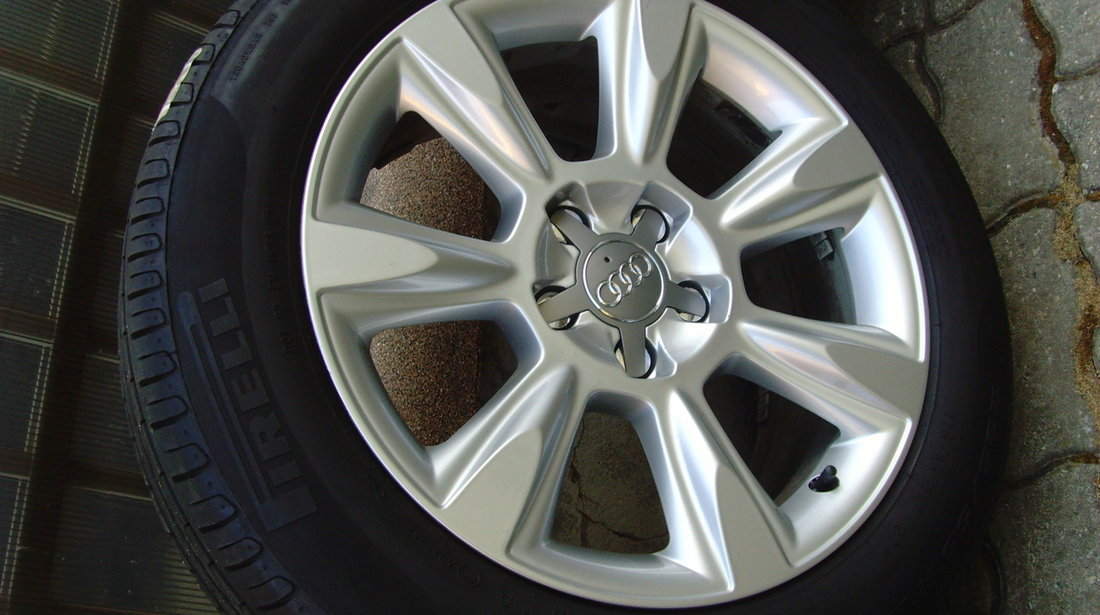 Jante aliaj 5x112 pe 17 originale Audi A4,A6(Allroad),A5,A6,A7,Q5+anvelope vara 225/55 R17 Pirelli