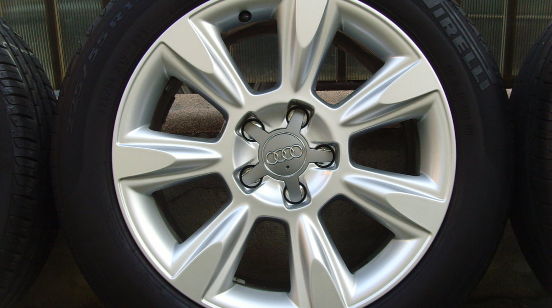 Jante aliaj 5x112 pe 17 originale Audi A4,A6(Allroad),A5,A6,A7,Q5+anvelope vara 225/55 R17 Pirelli