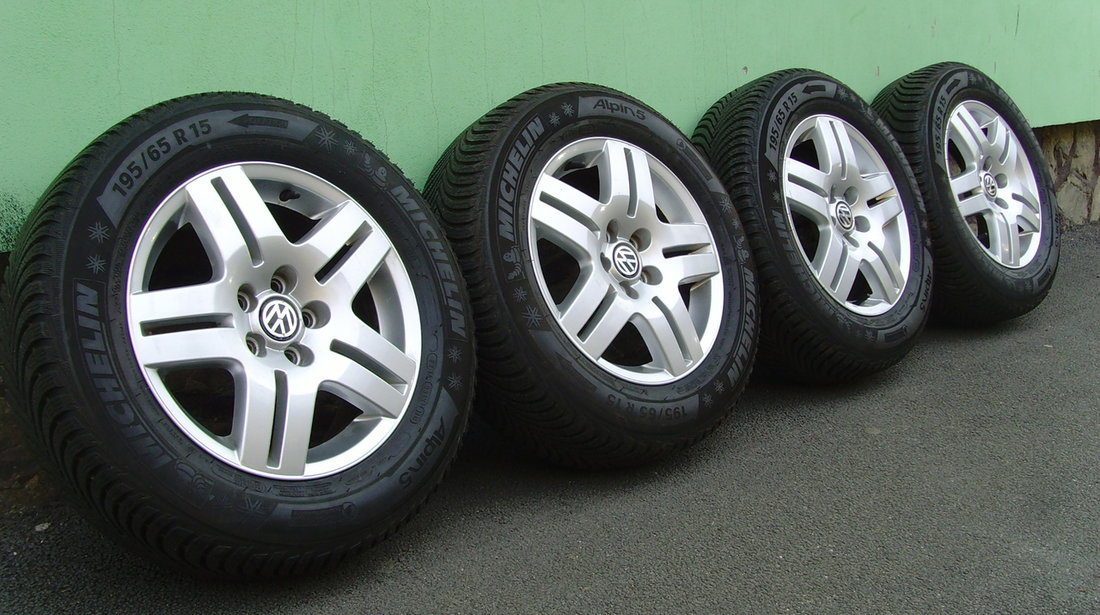 Jante aliaj Avus2, 5x100 pe 15 orig.VW Golf 4,Bora,(Octavia)/cauc.iarna 195/65R15 Michelin Alpin5