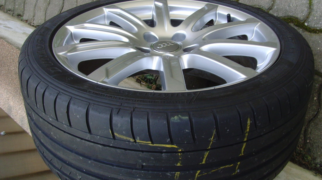 Jante aliaj ca Noi 5x112 pe 18 originale AUDI A4,A5,A6,A8+anvelope vara  245/40 R18 Dunlop SportMaxx