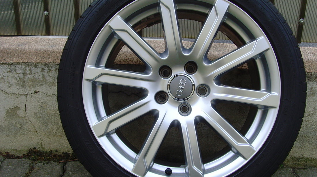 Jante aliaj ca Noi 5x112 pe 18 originale AUDI A4,A5,A6,A8+anvelope vara  245/40 R18 Dunlop SportMaxx