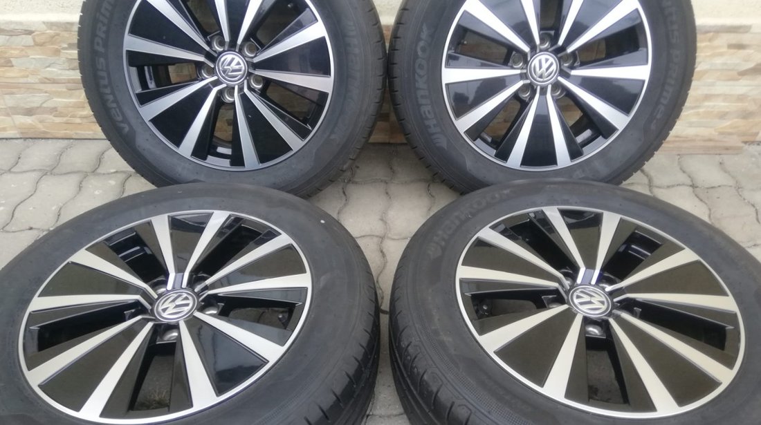 Jante aliaj ca noi  5x112 R16 originale VW Passat B8, B8 facelift+cauc vara 215/60 R16 Hankook 8mm