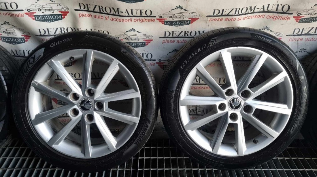 Jante aliaj originale 5x112 7.0Jx17H2 ET49 cu anvelope (225/45/ZR17) VW Tiguan I (5N) 5E0601025E