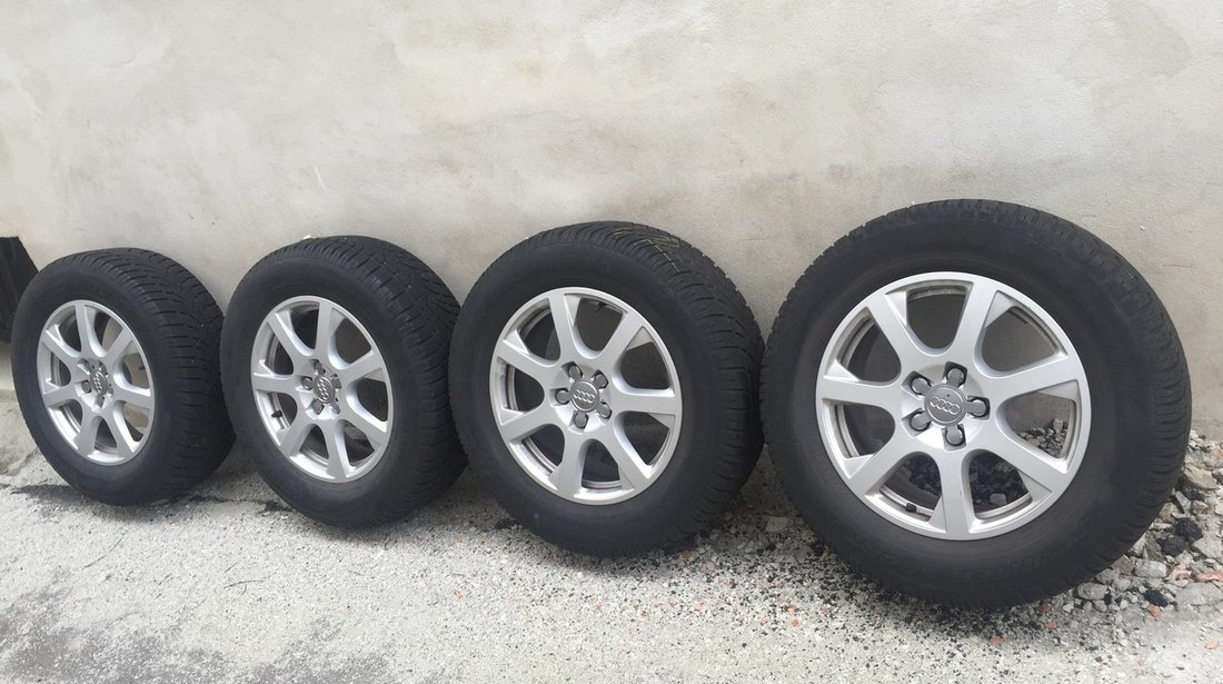 Jante aliaj originale Audi Q5 cu anvelope iarna 235/65R17 Dunlop