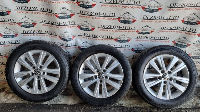 Jante aliaj originale cu anvelope iarna (205/55/R16) 6.5Jx16H2 ET50 VW Jetta 4 Facelift cod piesa: 5K0601025AE