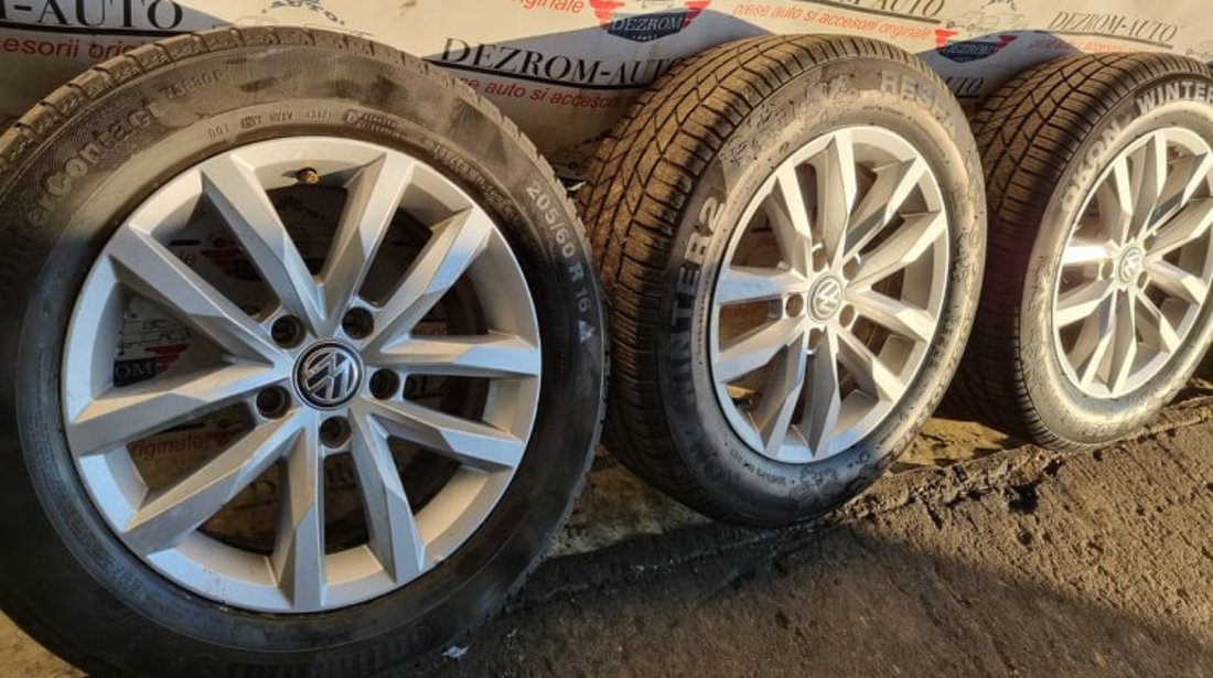 Jante aliaj originale cu anvelope iarna (205/60/R16) 6.5Jx16H2 ET41 VW Scirocco III cod : 3G0601025