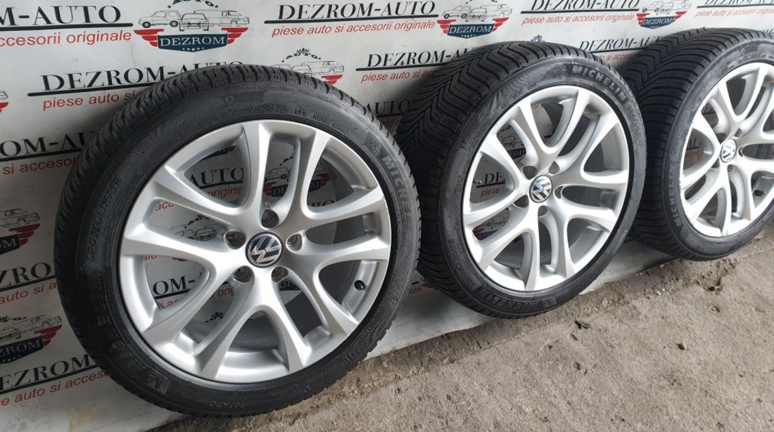 Jante aliaj originale cu anvelope iarna Michelin noi (235/45/R17) 8Jx17H2 ET41 VW Touran Facelift