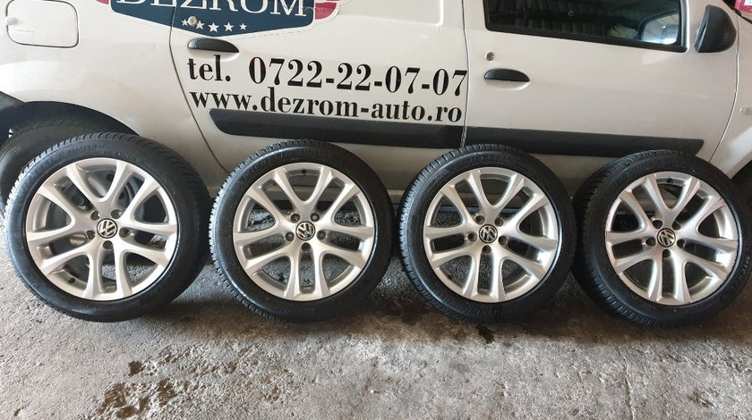 Jante aliaj originale cu anvelope iarna Michelin noi (235/43/R17) Dot 2020 8Jx17H2 ET41 VW Golf 5 Plus