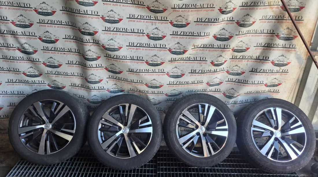 Jante aliaj originale R18 5x108 7.5J 18CH5 ET49 cu anvelope (225/55/R18) Peugeot 3008 II cod 9809687377