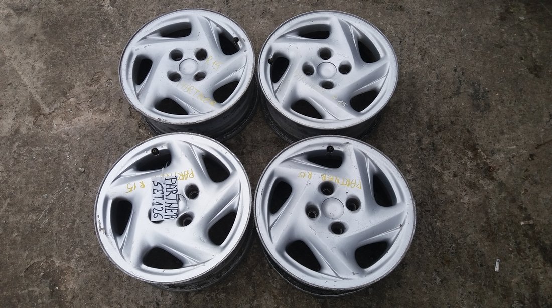 Jante aliaj Peugeot Partner, R15, 6J x 15CH4-18, 4x108-set 126