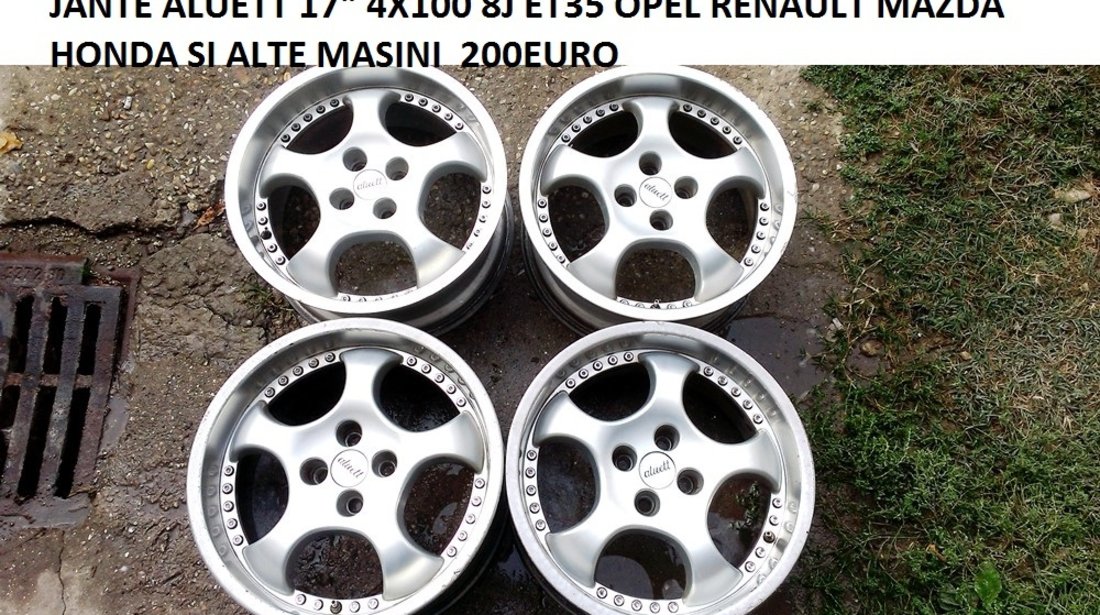 JANTE ALUETTE 17 4X100 RENAULT OPEL HONDA MAZDA SI ALTELE