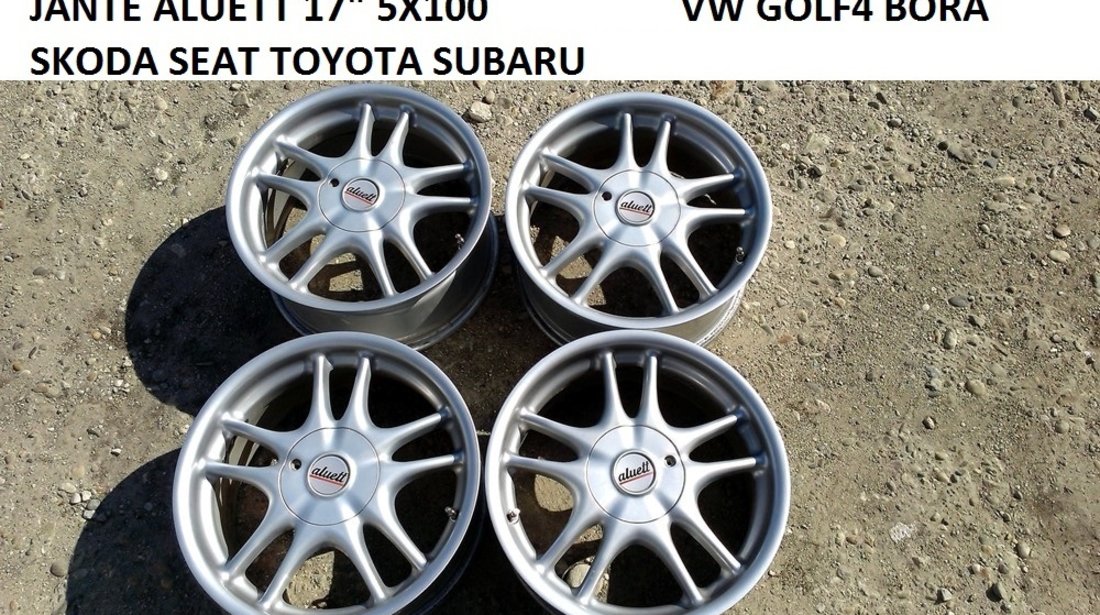 JANTE ALUETTE 17 5X100 VW GOLF4 BORA SKODA SEAT TOYOTA SUBARU