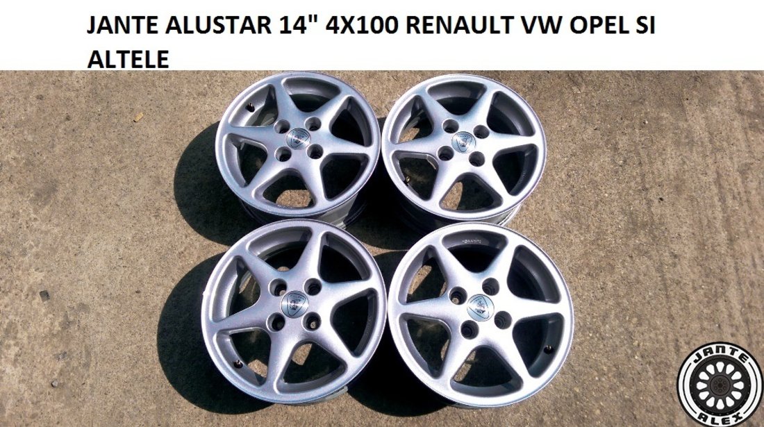 JANTE ALUSTAR 14 4X100 RENAULT VW OPEL SI ALTELE