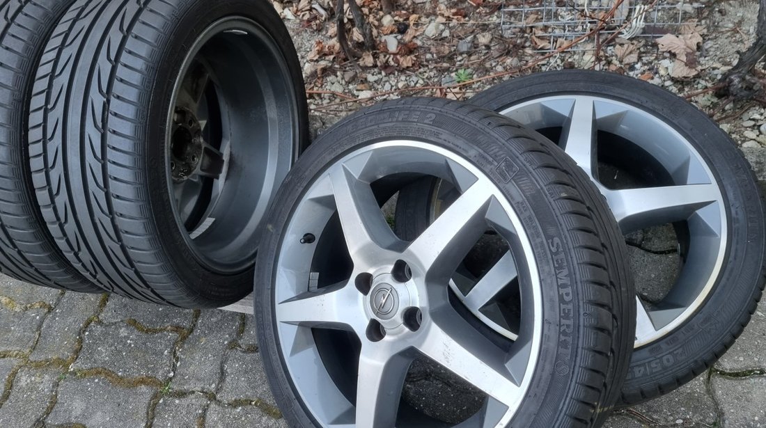 Jante de aliaj 4x100 R17 originale OPEL / anvelope vara 205/45 R17 Semperit 2019