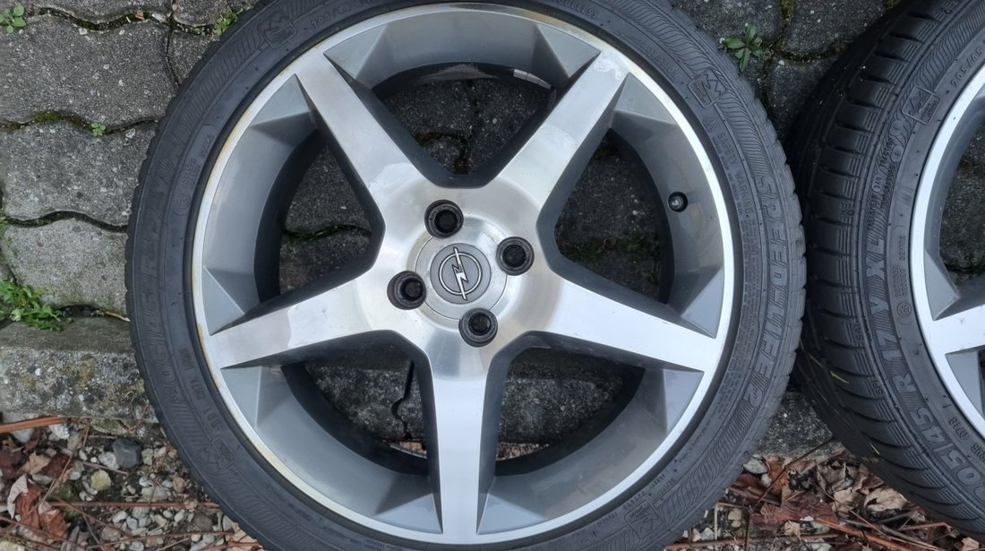 Jante de aliaj 4x100 R17 originale OPEL / anvelope vara 205/45 R17 Semperit 2019