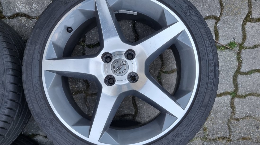 Jante de aliaj 4x100 R17 originale OPEL / anvelope vara 205/45 R17 Semperit 2019