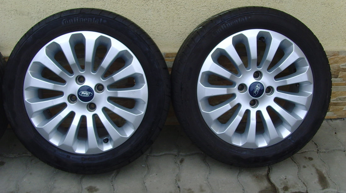 Jante de aliaj 4x98 pe 15 originale Ford Ka 2,(Fiat 500) cu anvelope de vara 195/50 R15 Continental