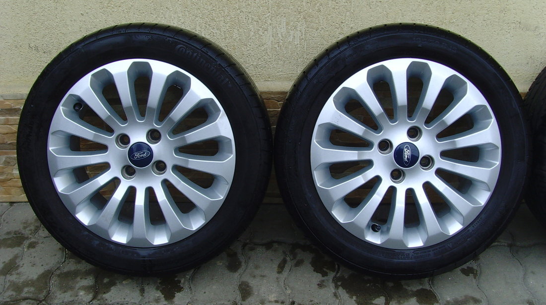 Jante de aliaj 4x98 pe 15 originale Ford Ka 2,(Fiat 500) cu anvelope de vara 195/50 R15 Continental