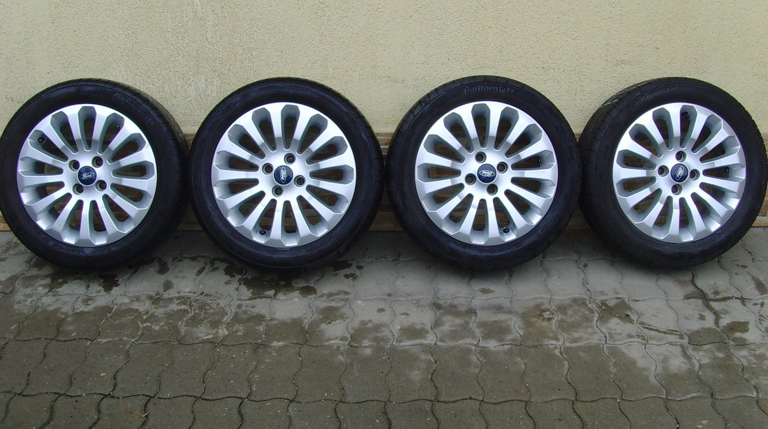 Jante de aliaj 4x98 pe 15 originale Ford Ka 2,(Fiat 500) cu anvelope de vara 195/50 R15 Continental