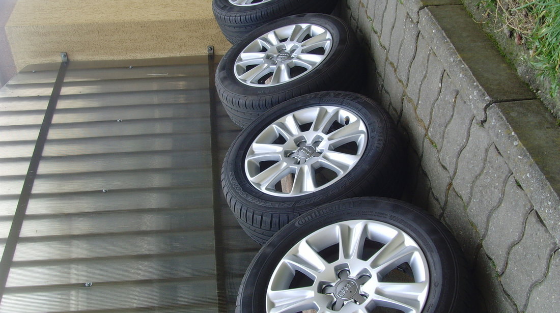 Jante de aliaj 5x100 pe 15 originale Audi A1 cu anvelope de vara 205/55R15 de 7mm