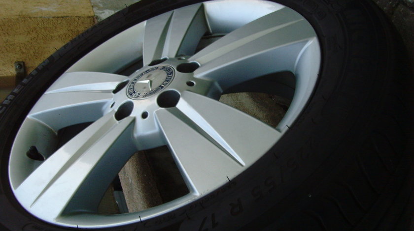 Jante de aliaj 5x112 pe 17 originale Mercedes Viano,Vito / anvelope vara 225/55R17 Michelin DOT2018