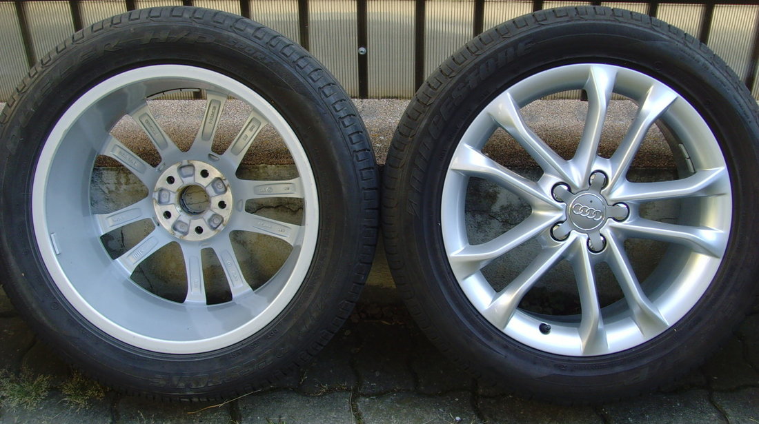 Jante de aliaj 5x112 pe 18 originale Audi Q3 2015 + anvelope 235/50 R18 Bridgestone Dueler de 7,5mm