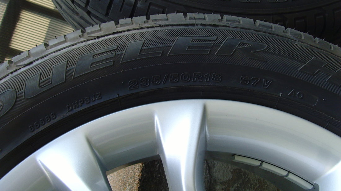 Jante de aliaj 5x112 pe 18 originale Audi Q3 2015 + anvelope 235/50 R18 Bridgestone Dueler de 7,5mm