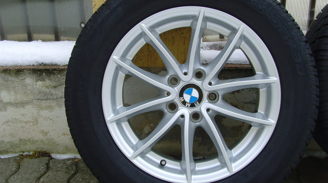 Jante de aliaj 5x120 pe 17 originale BMW X3 F25; X4 F26/ cu anvelope de iarna 225/60 R17 Dunlop 3D