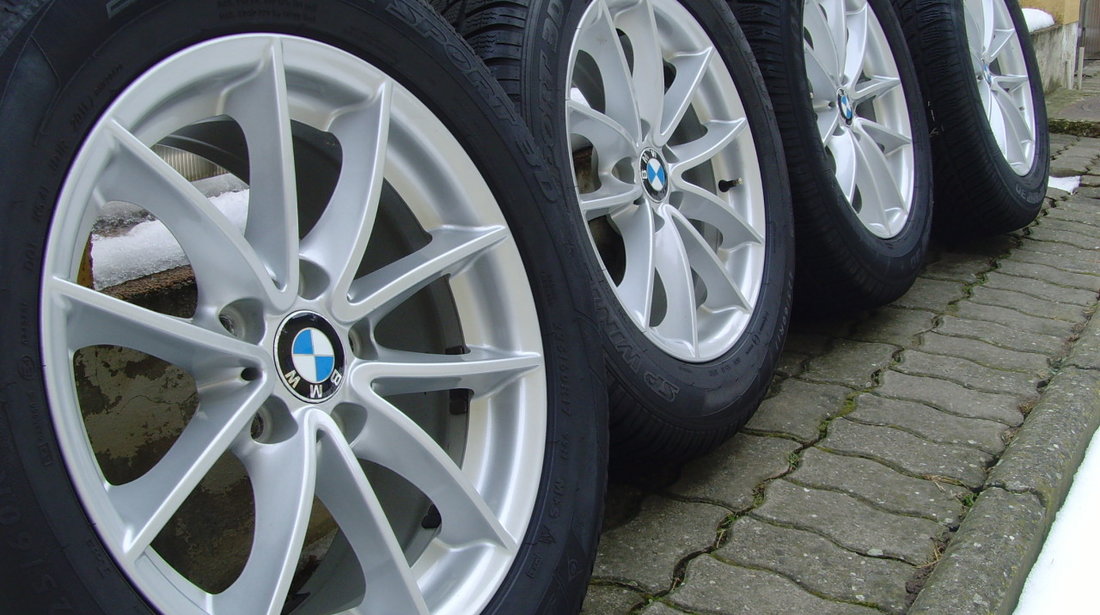 Jante de aliaj 5x120 pe 17 originale BMW X3 F25; X4 F26/ cu anvelope de iarna 225/60 R17 Dunlop 3D