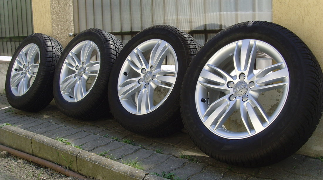 Jante de aliaj ca Noi 5x112 pe 17 originale Audi Q3(VW Tiguan)/c.iarna ca Noi 215/60R17 Dunlop 8,5mm