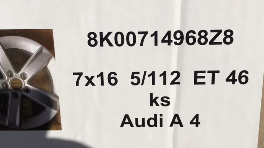 Jante originale Audi A4 B8,a4 b8, noi , 16”