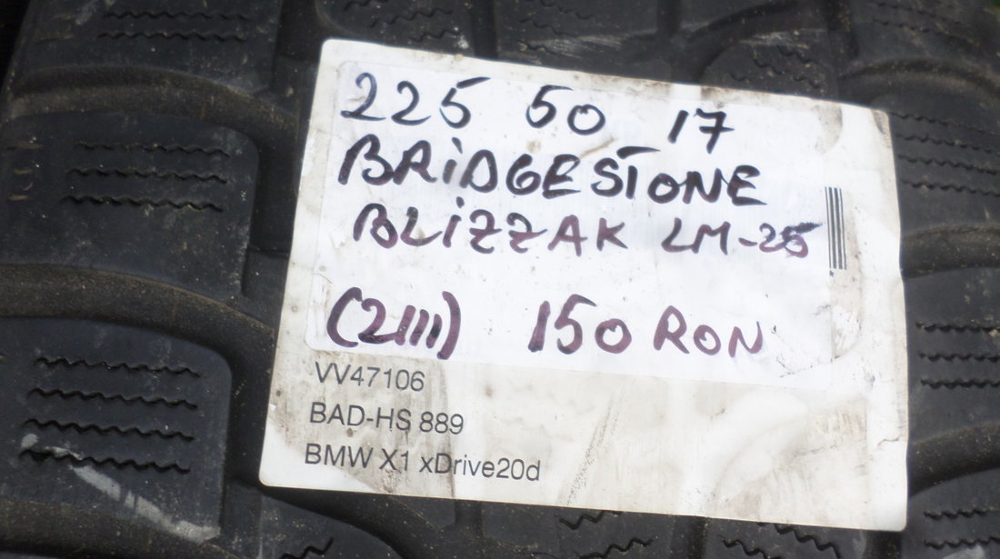 Jante originale BMW X1 Bridgestone 225 50 17 Iarna + SENZORII de Presiune