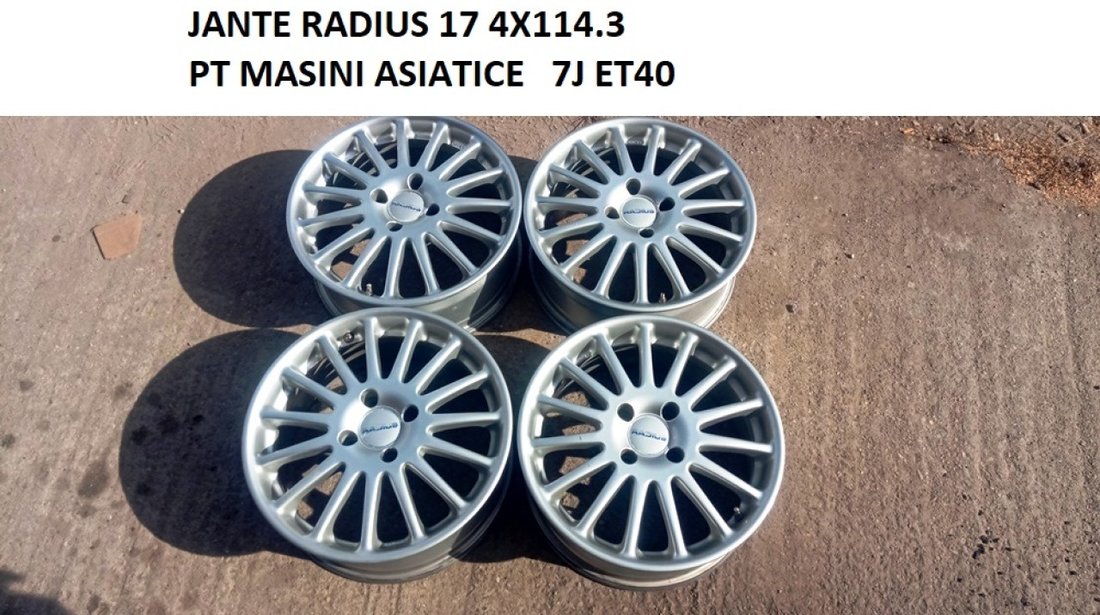 JANTE RADIUS 17 4X114.3 PT MODELE ASIATICE