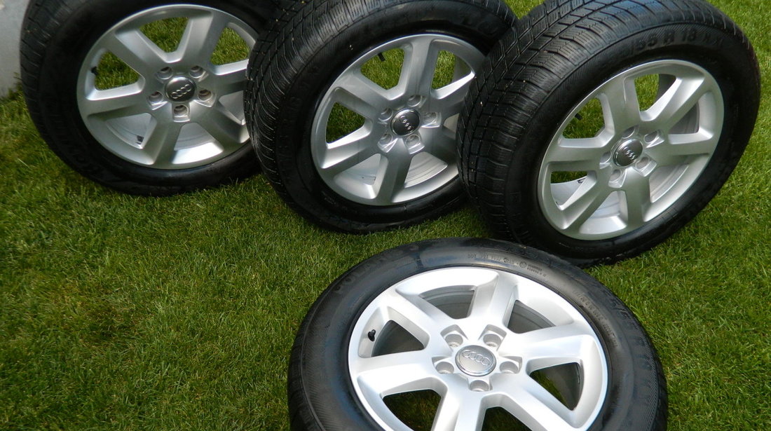 Jante Roti Iarna  Audi Q7 4L  255/55R18 109H cod 4L0601025AG cu anvelope iarna Barum Polaris 3 4x4