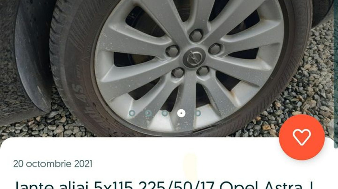 Jante tabla aliaj roti iarna 5x115 Opel Astra J K Captiva Mokka Zafira