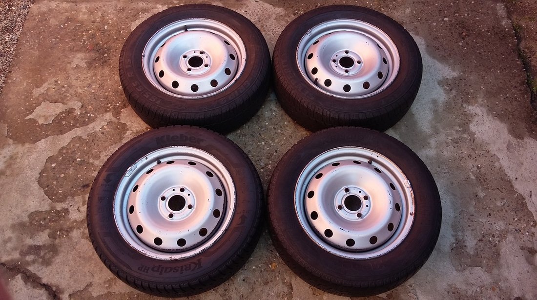 Jante Tabla Otel 15" 4x100 + Anvelope Iarna 185 65 15 Renault Dacia Nissan Vw Audi Seat Skoda