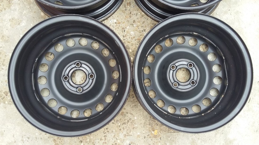 Jante Tabla Otel 15" 4x100 + Capace Originale Opel Chevrolet Fiat