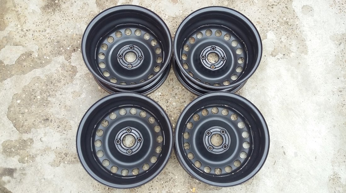 Jante Tabla Otel 15" 4x100 + Capace Originale Opel Chevrolet Fiat